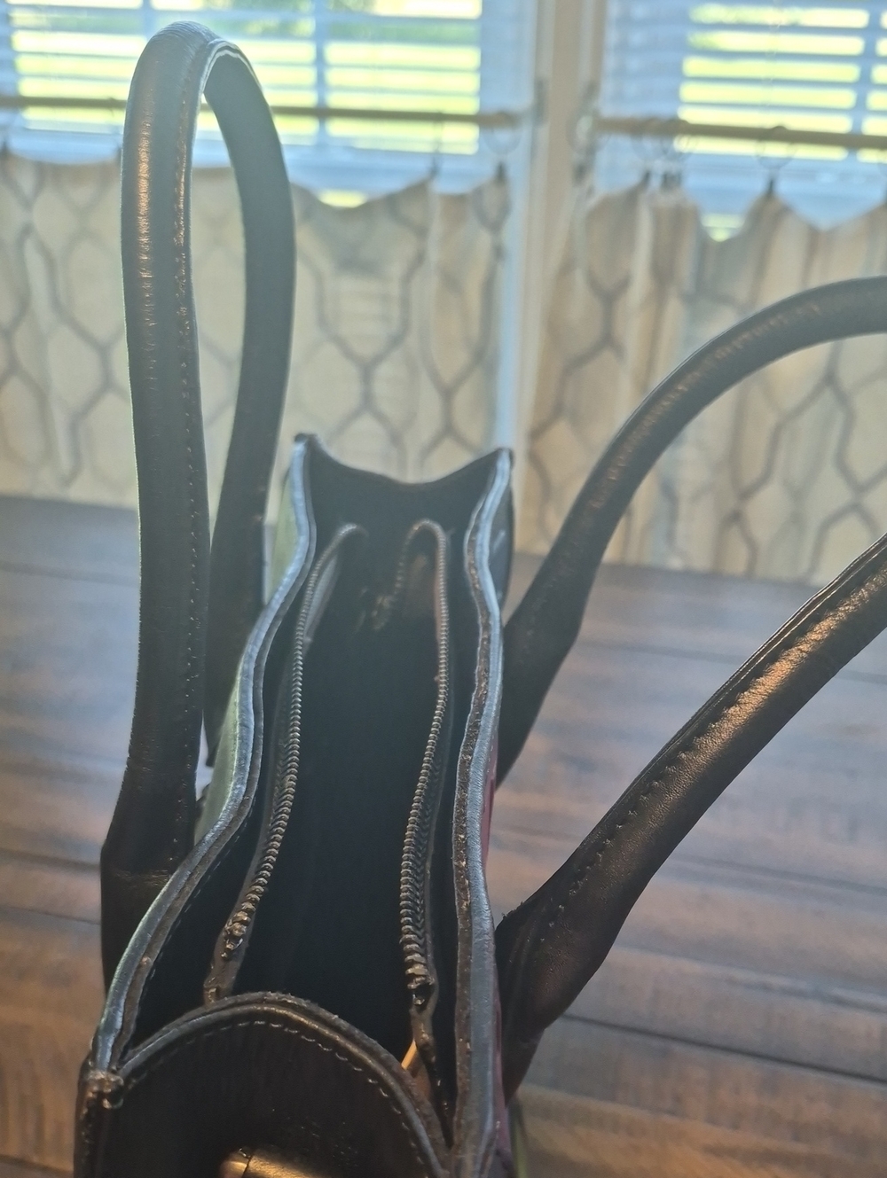 Colorblock Embossed Leather Tote - Multicolor - Picture 11 of 14
